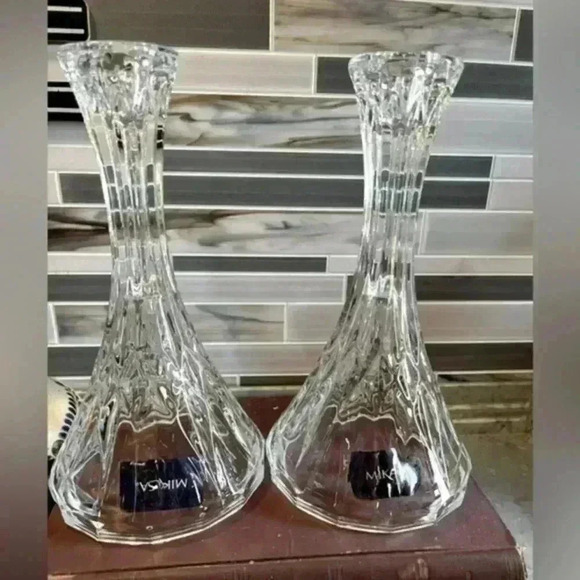 Mikasa Capella 9inch Candle Stick Pair of 2 - Picture 1 of 6